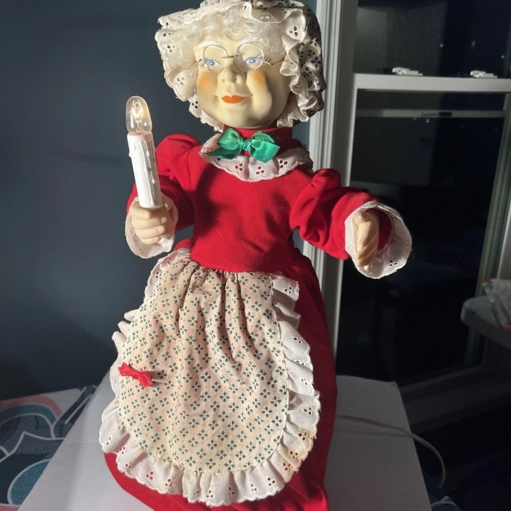 Charming Red Holiday Doll with Candle